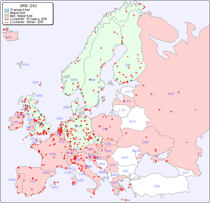 European Reception Map for ARN-340