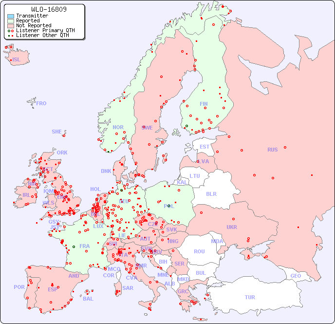 European Reception Map for WLO-16809