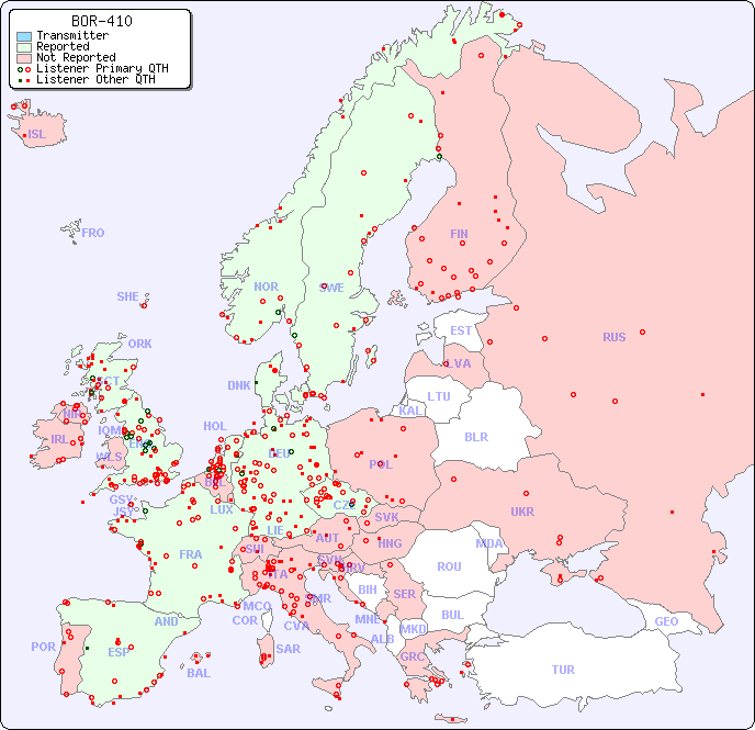 European Reception Map for BOR-410
