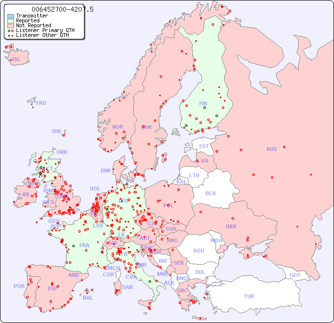 European Reception Map for 006452700-4207.5