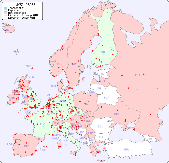European Reception Map for WY5I-28258