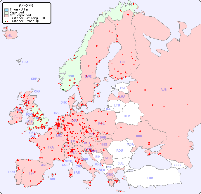 European Reception Map for AZ-393