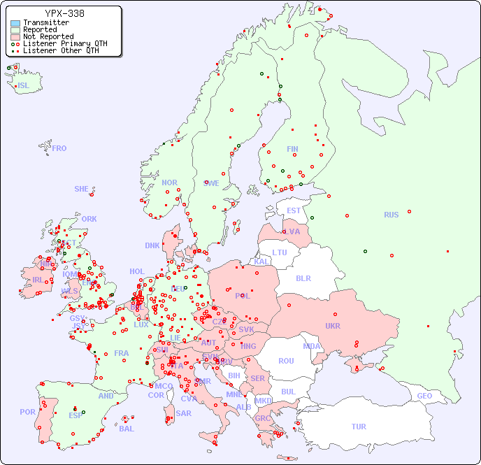 European Reception Map for YPX-338