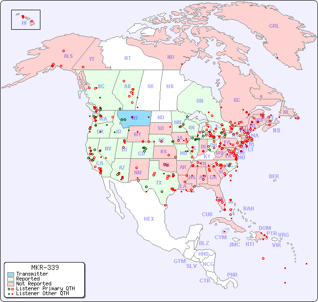 North American Reception Map for MKR-339