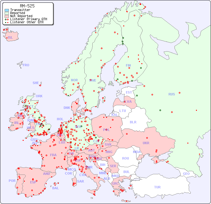 European Reception Map for RM-525