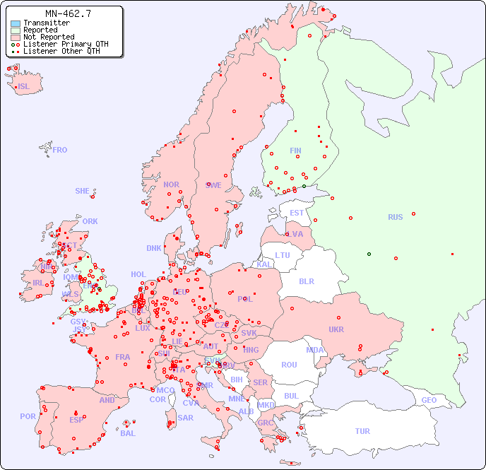 European Reception Map for MN-462.7