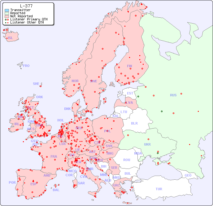 European Reception Map for L-377