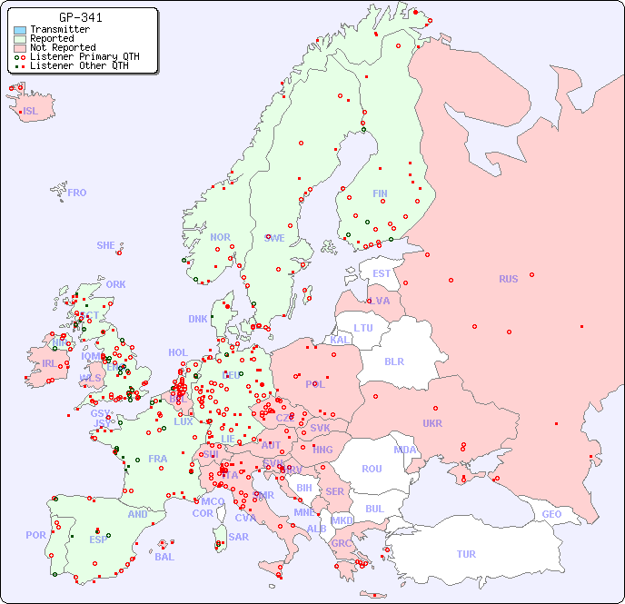 European Reception Map for GP-341