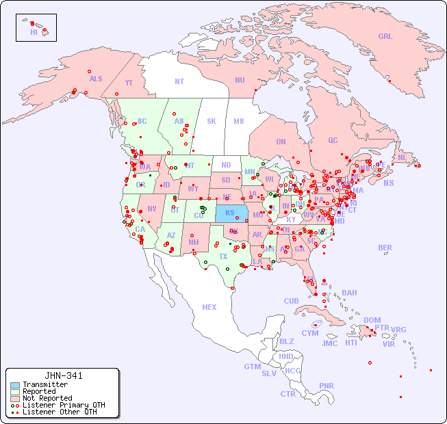 North American Reception Map for JHN-341