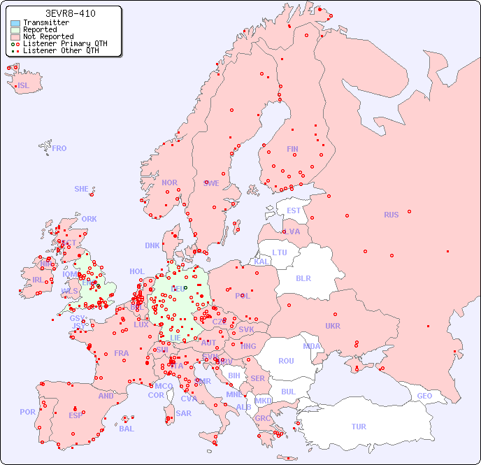 European Reception Map for 3EVR8-410