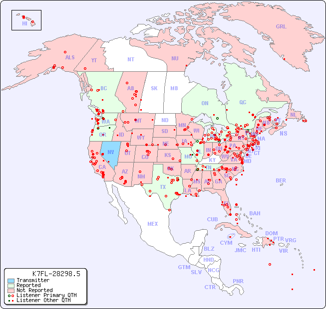 North American Reception Map for K7FL-28298.5