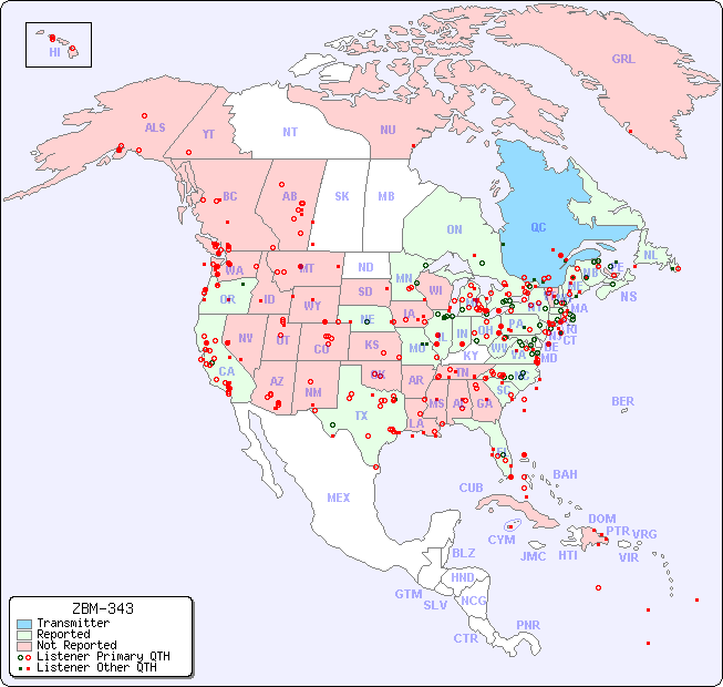 North American Reception Map for ZBM-343