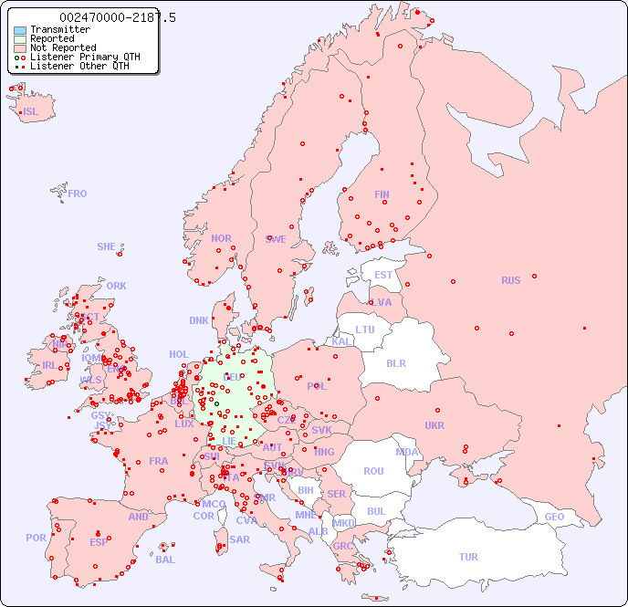 European Reception Map for 002470000-2187.5