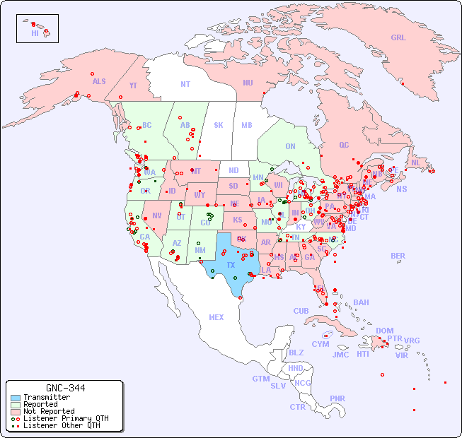 North American Reception Map for GNC-344