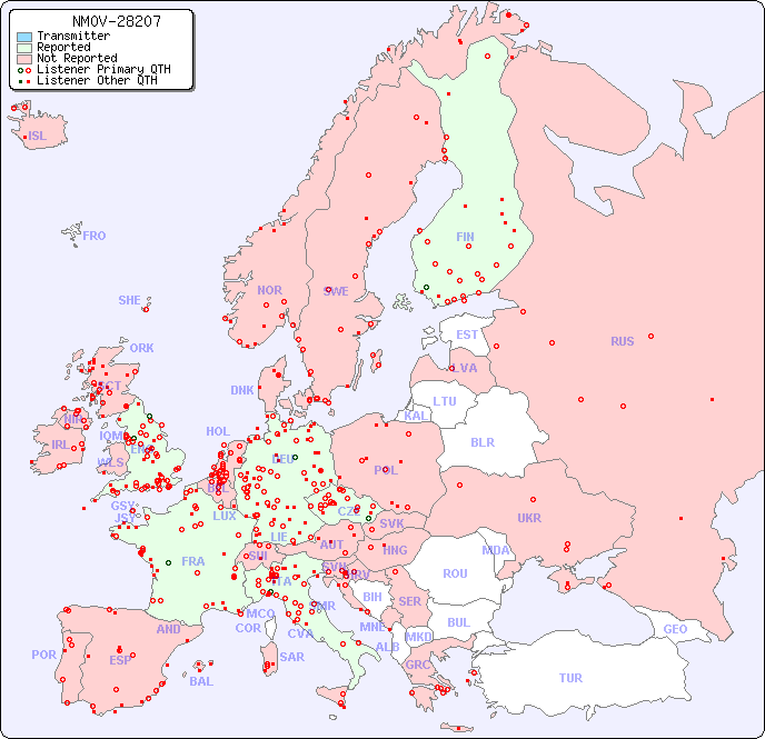 European Reception Map for NM0V-28207