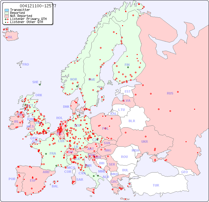 European Reception Map for 004121100-12577