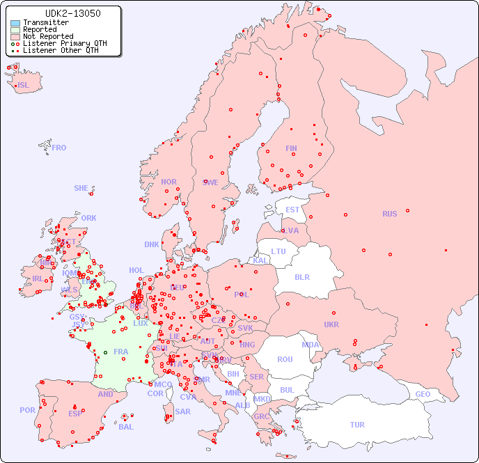 European Reception Map for UDK2-13050