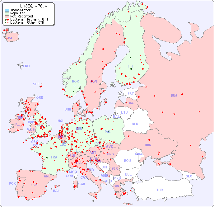 European Reception Map for LA3EQ-476.4