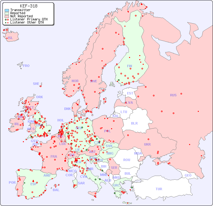European Reception Map for KEF-318