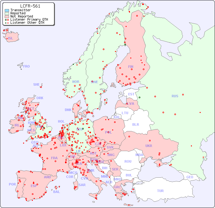 European Reception Map for LCFR-561