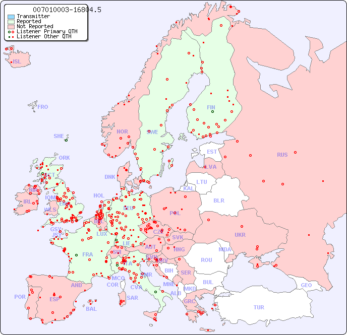 European Reception Map for 007010003-16804.5