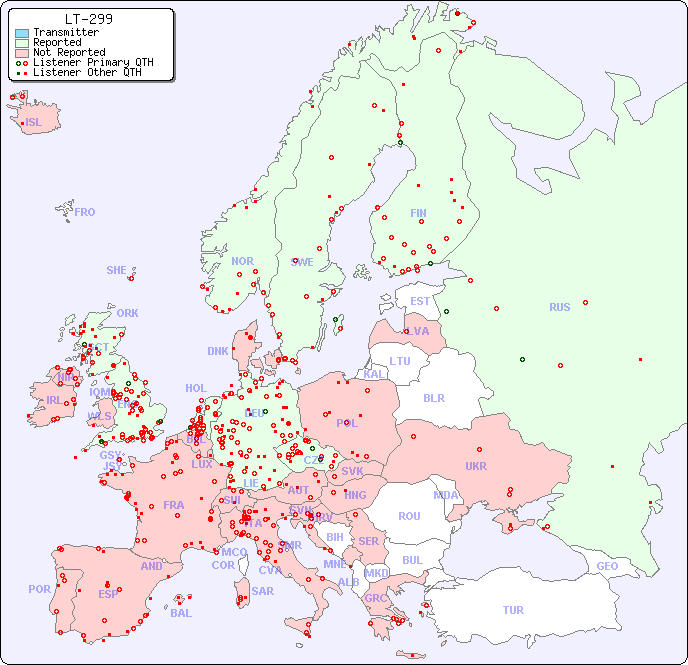European Reception Map for LT-299