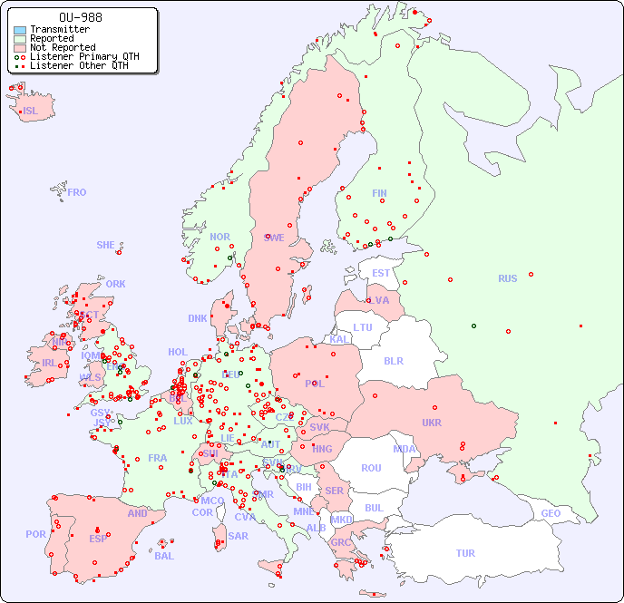 European Reception Map for OU-988