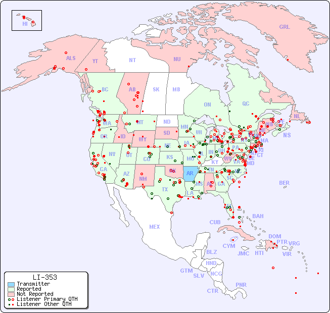 North American Reception Map for LI-353