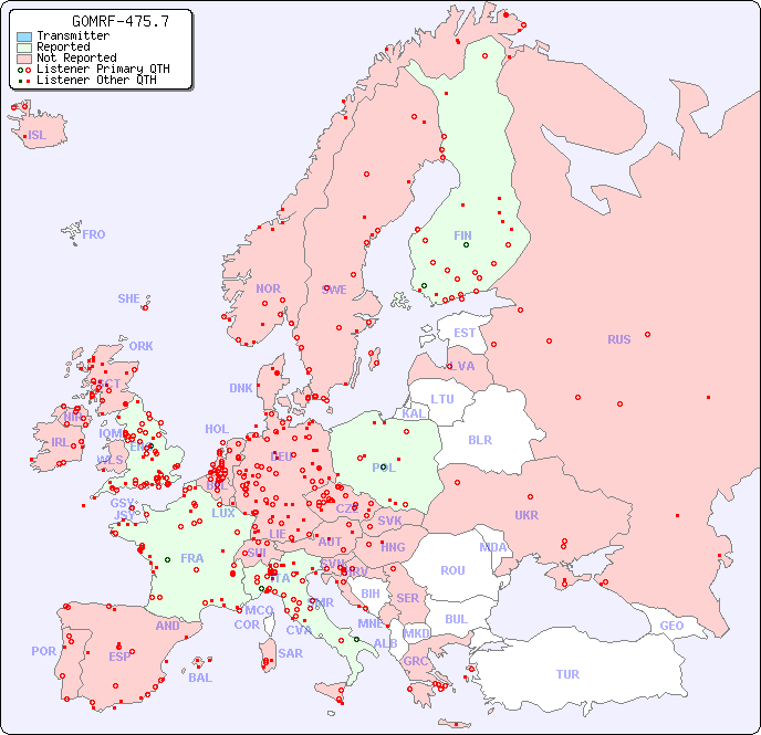 European Reception Map for G0MRF-475.7