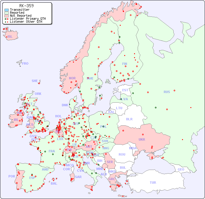 European Reception Map for RK-359