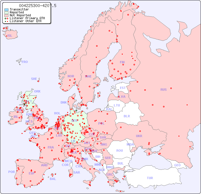 European Reception Map for 004225300-4207.5