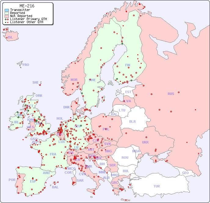 European Reception Map for ME-216