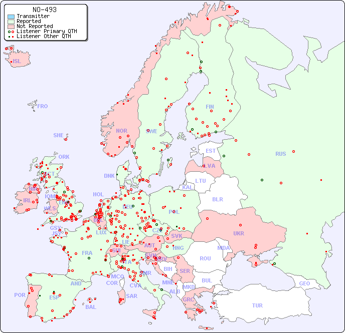 European Reception Map for NO-493