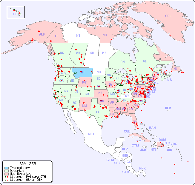 North American Reception Map for SDY-359
