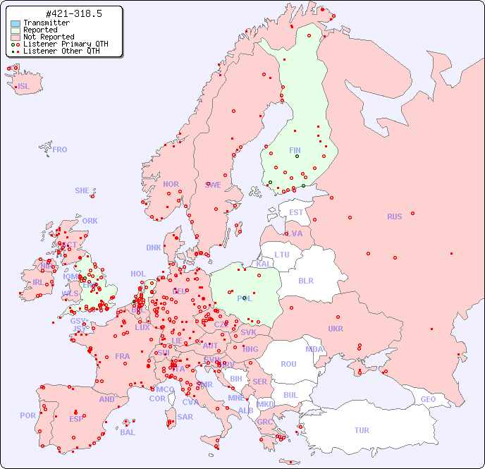 European Reception Map for #421-318.5