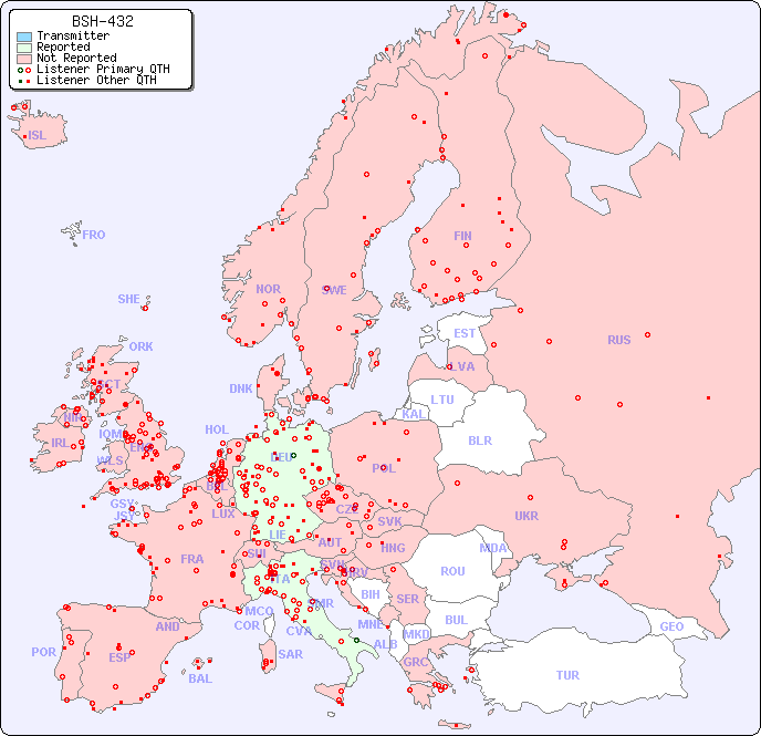 European Reception Map for BSH-432