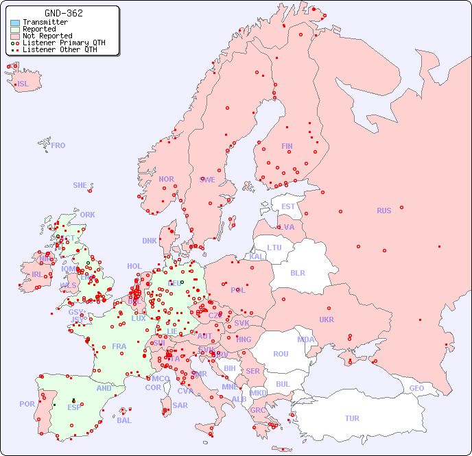 European Reception Map for GND-362