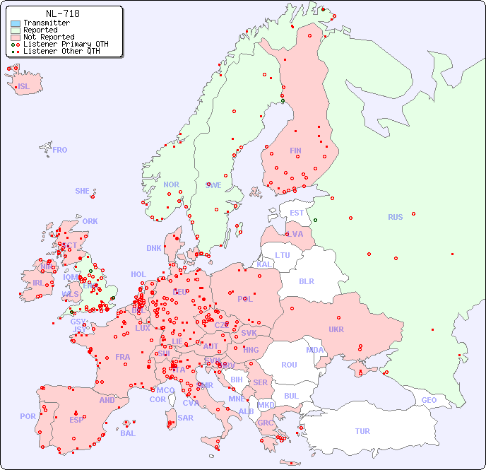 European Reception Map for NL-718