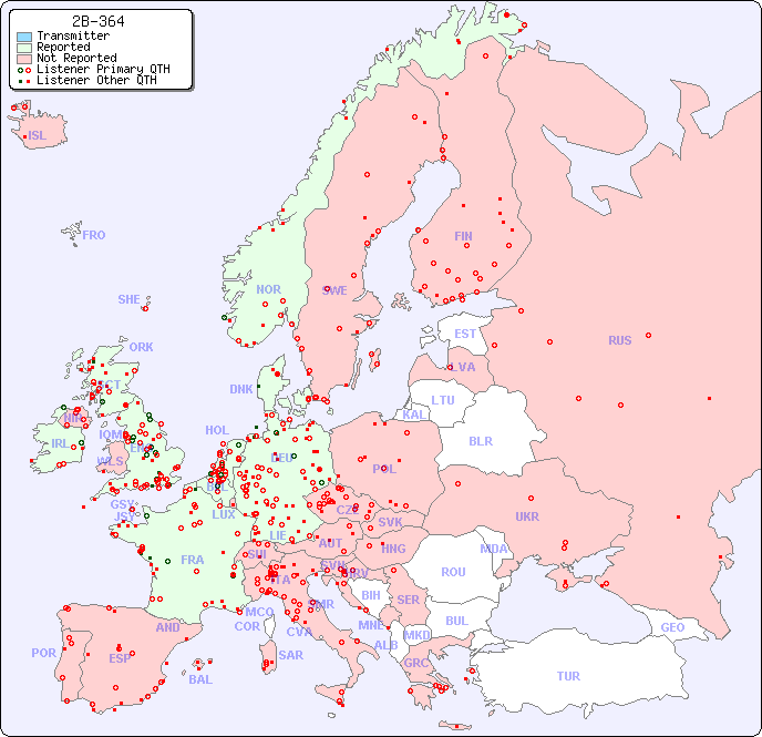 European Reception Map for 2B-364