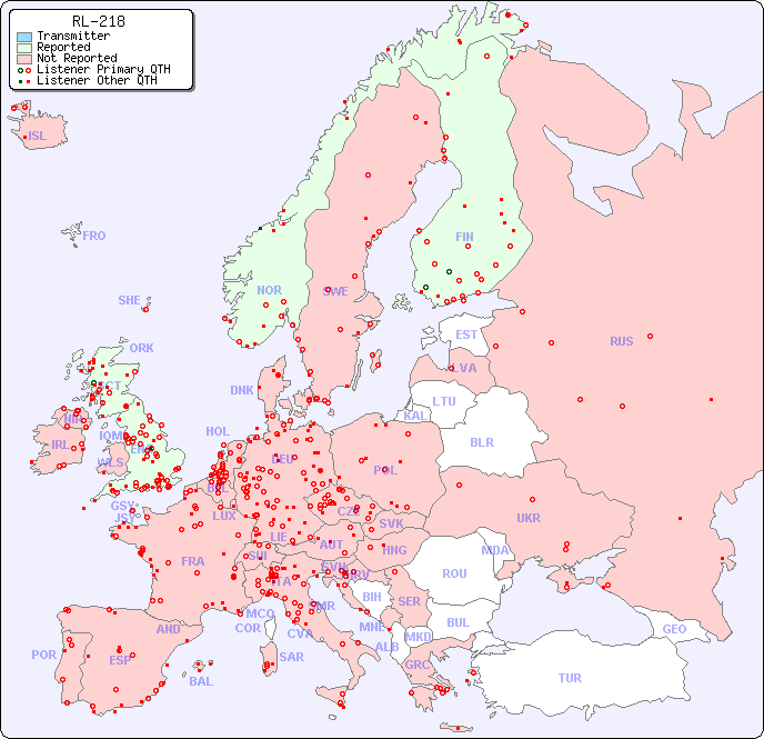 European Reception Map for RL-218