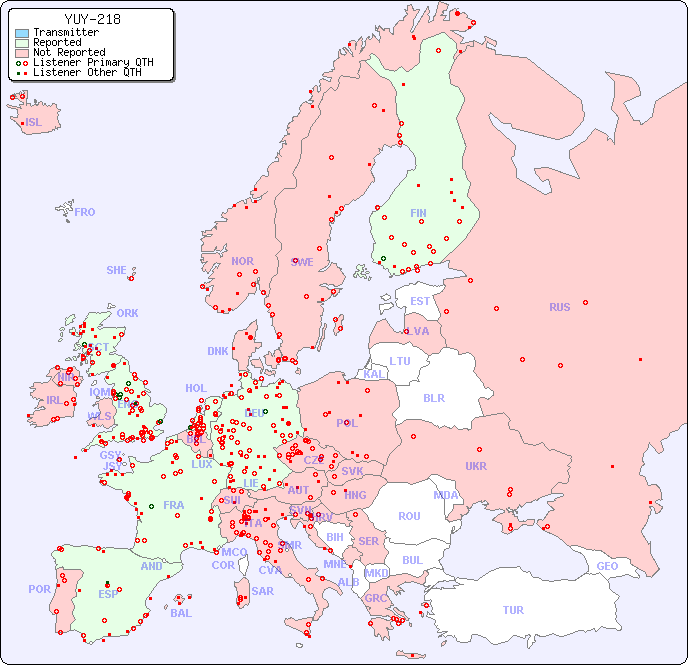 European Reception Map for YUY-218