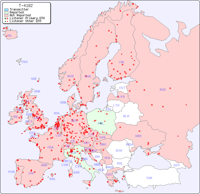 European Reception Map for T-4182