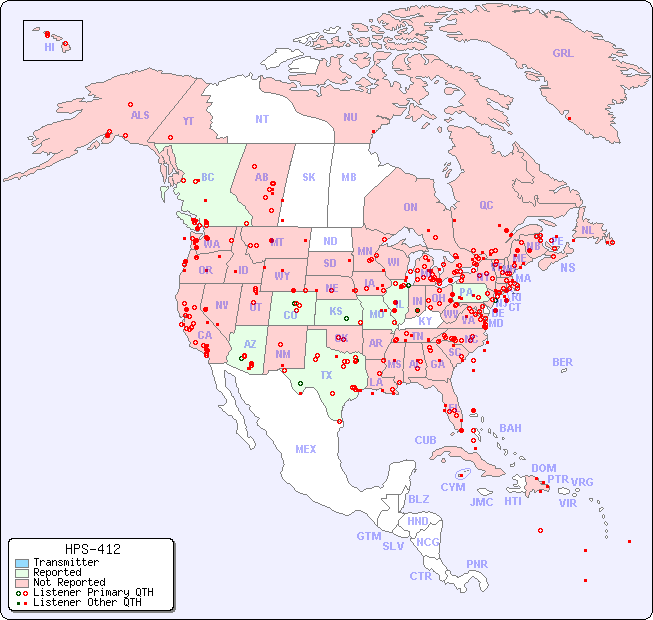North American Reception Map for HPS-412