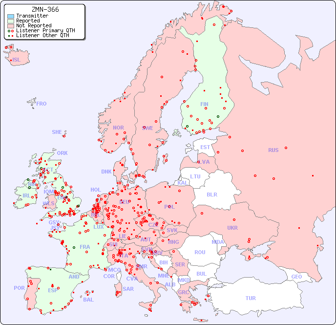 European Reception Map for ZMN-366