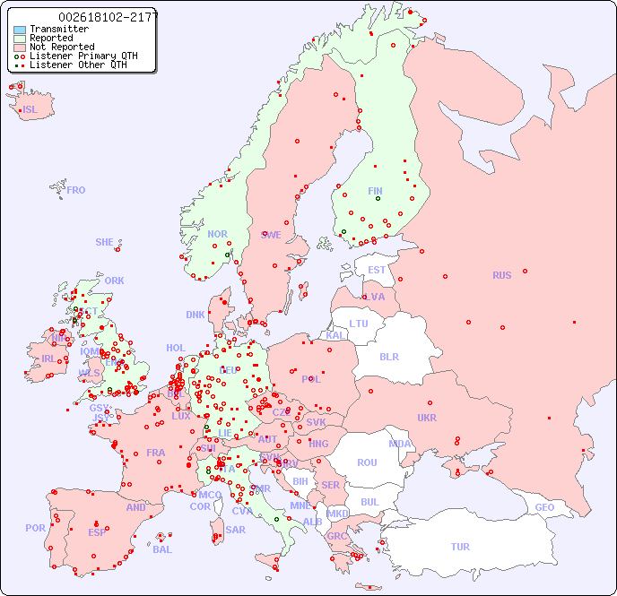 European Reception Map for 002618102-2177