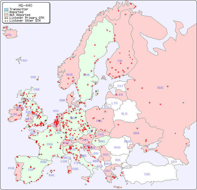 European Reception Map for HG-440