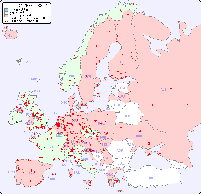 European Reception Map for SV2HNE-28202