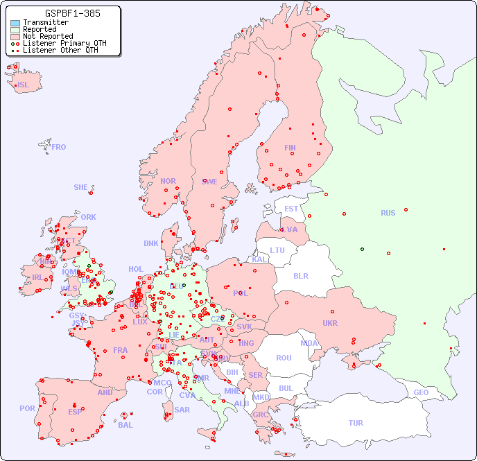 European Reception Map for GSPBF1-385
