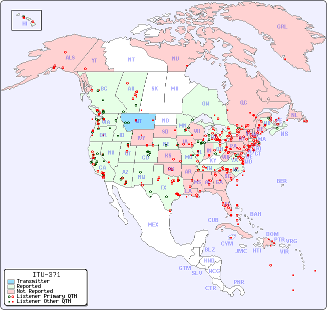 North American Reception Map for ITU-371