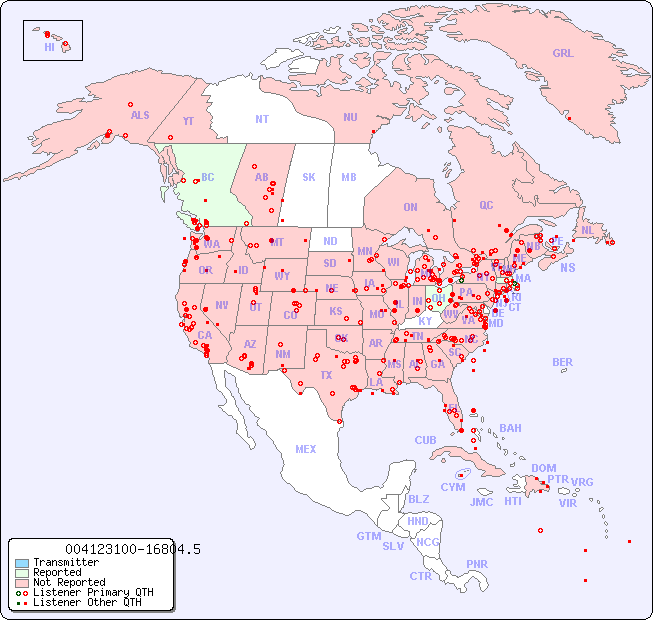 North American Reception Map for 004123100-16804.5